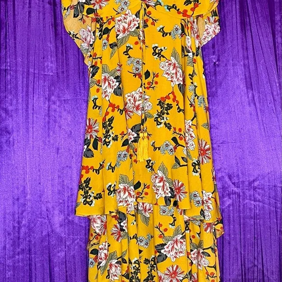 NWT GiGi JAPNA L XL RAYON LIGHTWEIGHT DRESS STRAPS with COLD SHOULDERS MUSTARD - Picture 10 of 13